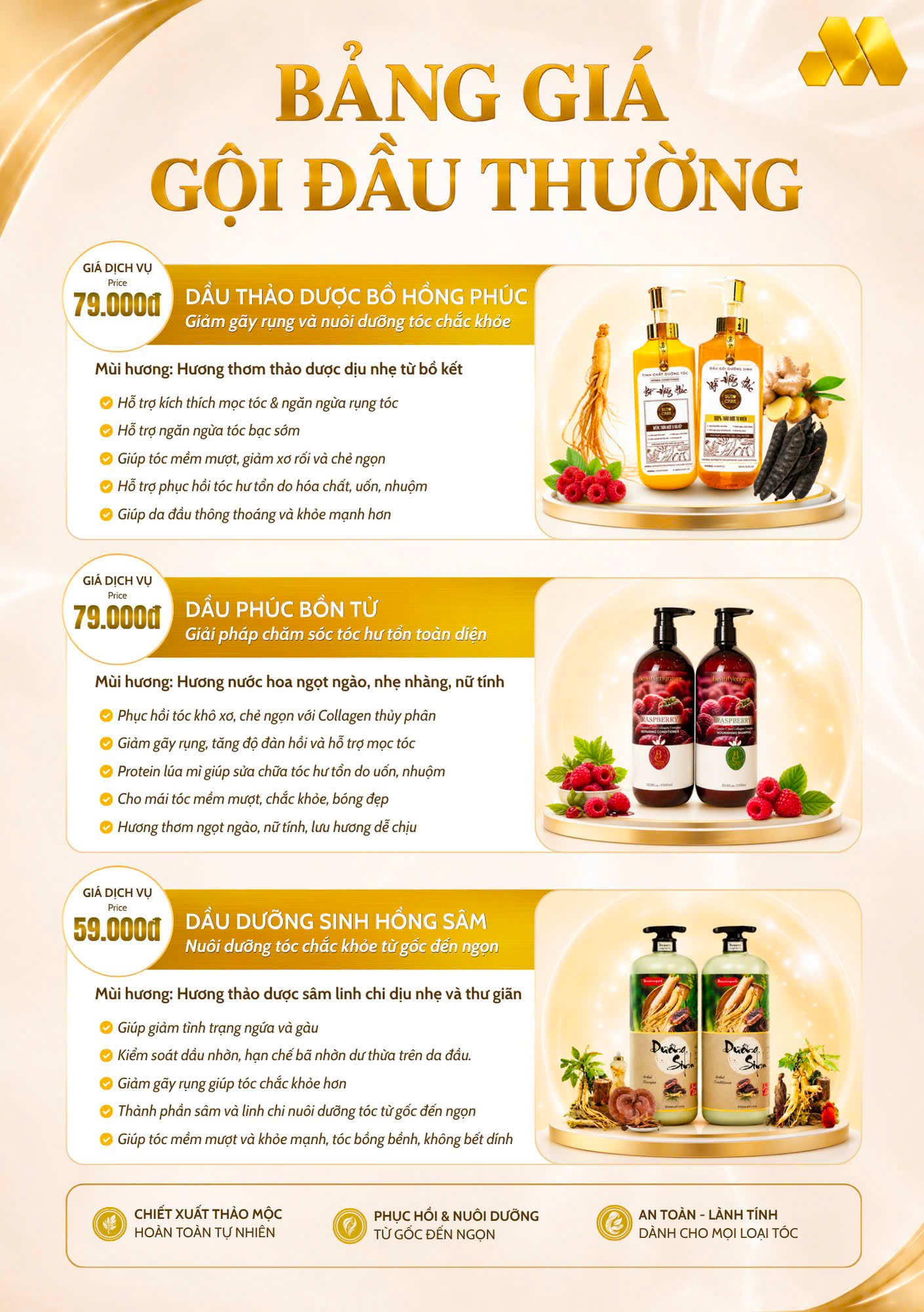 Bảng giá dịch vụ Gội đầu Mai Thế Hệ Healthcare & Spa