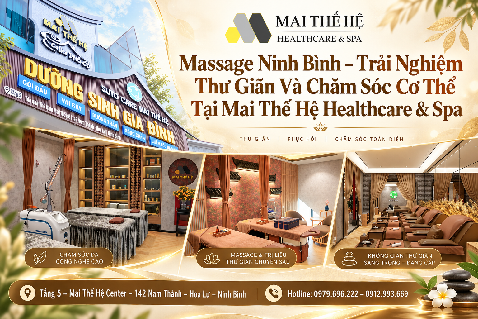 Massage Ninh Bình – Trải Nghiệm Thư Giãn Và Chăm Sóc Cơ Thể Tại Mai Thế Hệ Healthcare & Spa