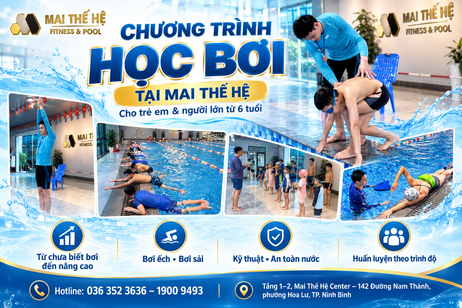 Hệ Thống Bể Bơi Bốn Mùa Hiện Đại Và Chương Trình Học Bơi Chuyên Nghiệp Tại Mai Thế Hệ