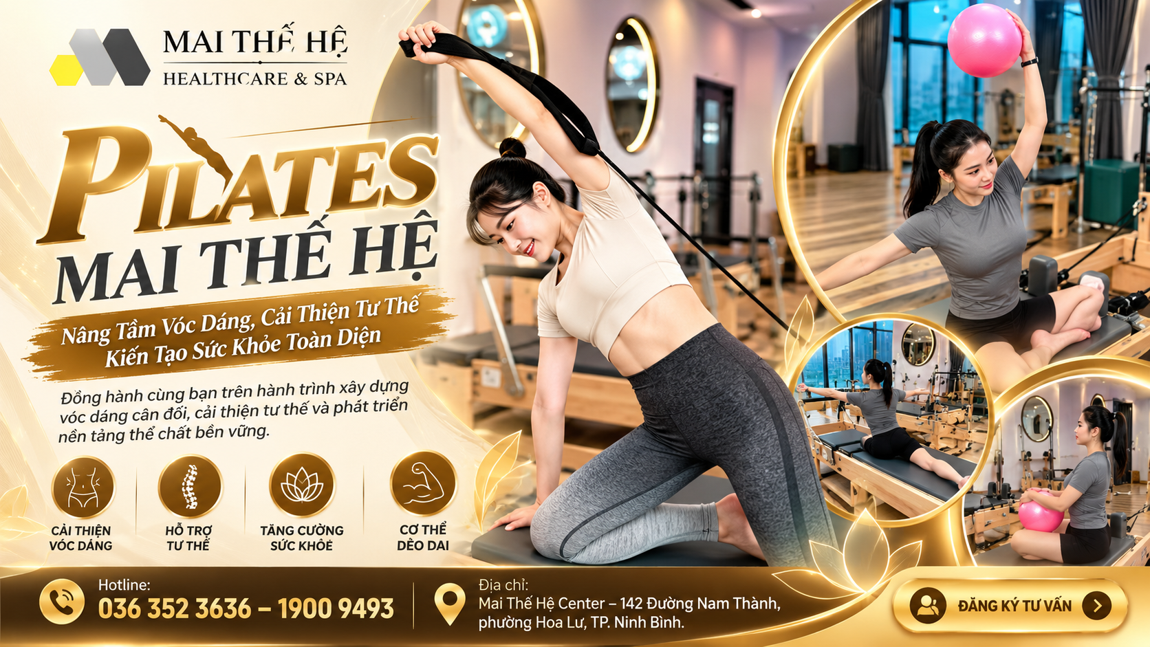 Pilates Ninh Bình tại Mai Thế Hệ – Nâng Tầm Vóc Dáng, Cải Thiện Tư Thế, Kiến Tạo Sức Khỏe Toàn Diện
